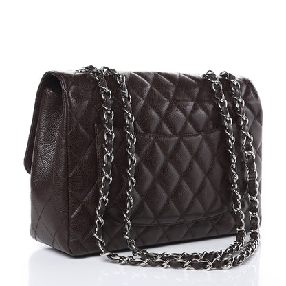 Chanel Caviar Quilted Jumbo Single Flap Dark Brown 3 of 16