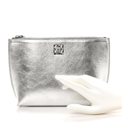 Givenchy Metallic Calfskin 4G Liquid Pouch Silver 2 of 8