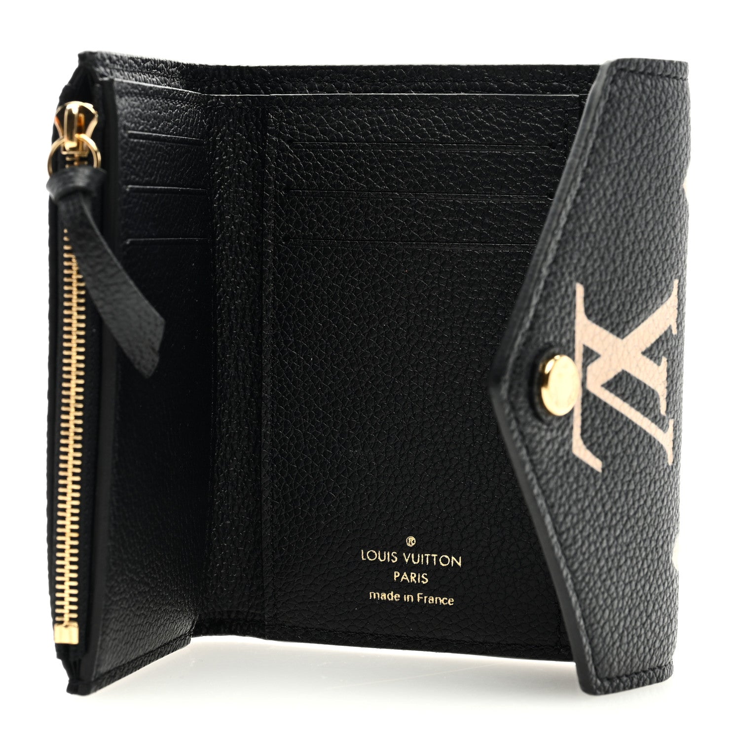 Louis Vuitton Empreinte Monogram Giant Victorine Wallet Black Beige 5 of 6