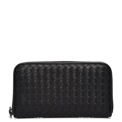 Bottega Veneta Nappa Intrecciato Zip Around Wallet Black 1 of 9