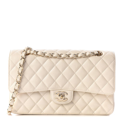Chanel Caviar Quilted Medium Double Flap White 1 of 12