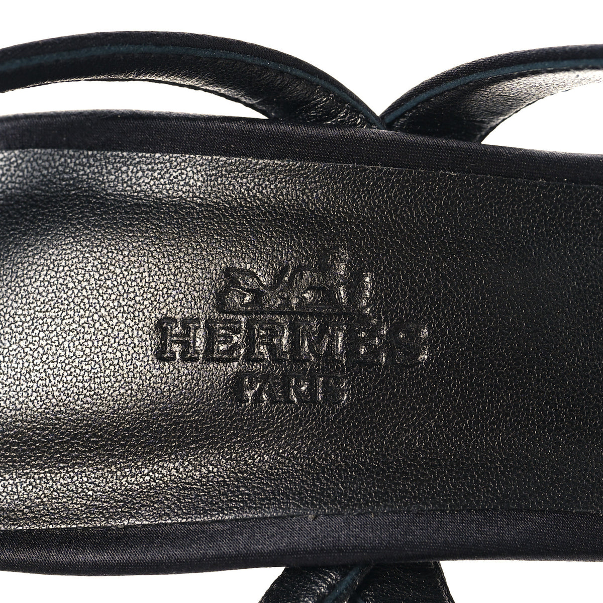 Hermes Satin Glamour 95 Sandals 36.5 Black 9 of 9