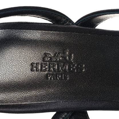 Hermes Satin Glamour 95 Sandals 36.5 Black 9 of 9