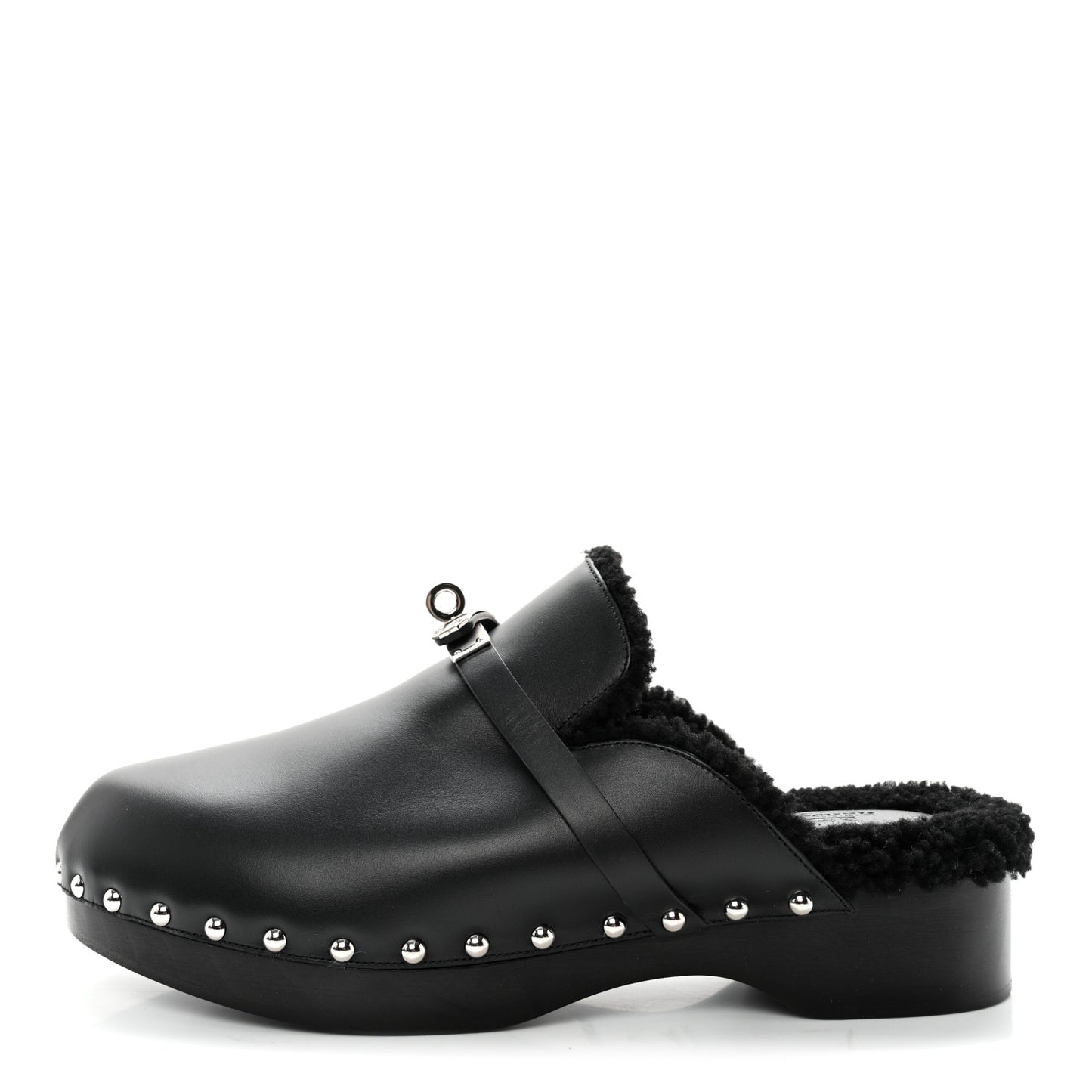 Calfskin Woolskin Carlotta Mules 41 Black