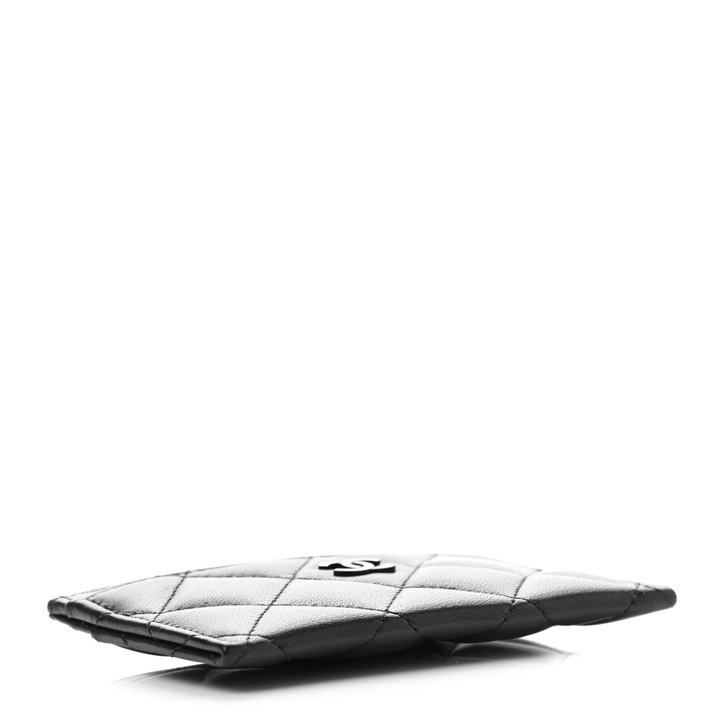 Lambskin Quilted Card Holder So Black