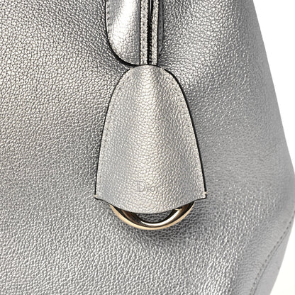 Christian Dior Metallic Supple Grained Calfskin Medium Open Bar Tote Silver 7 of 14