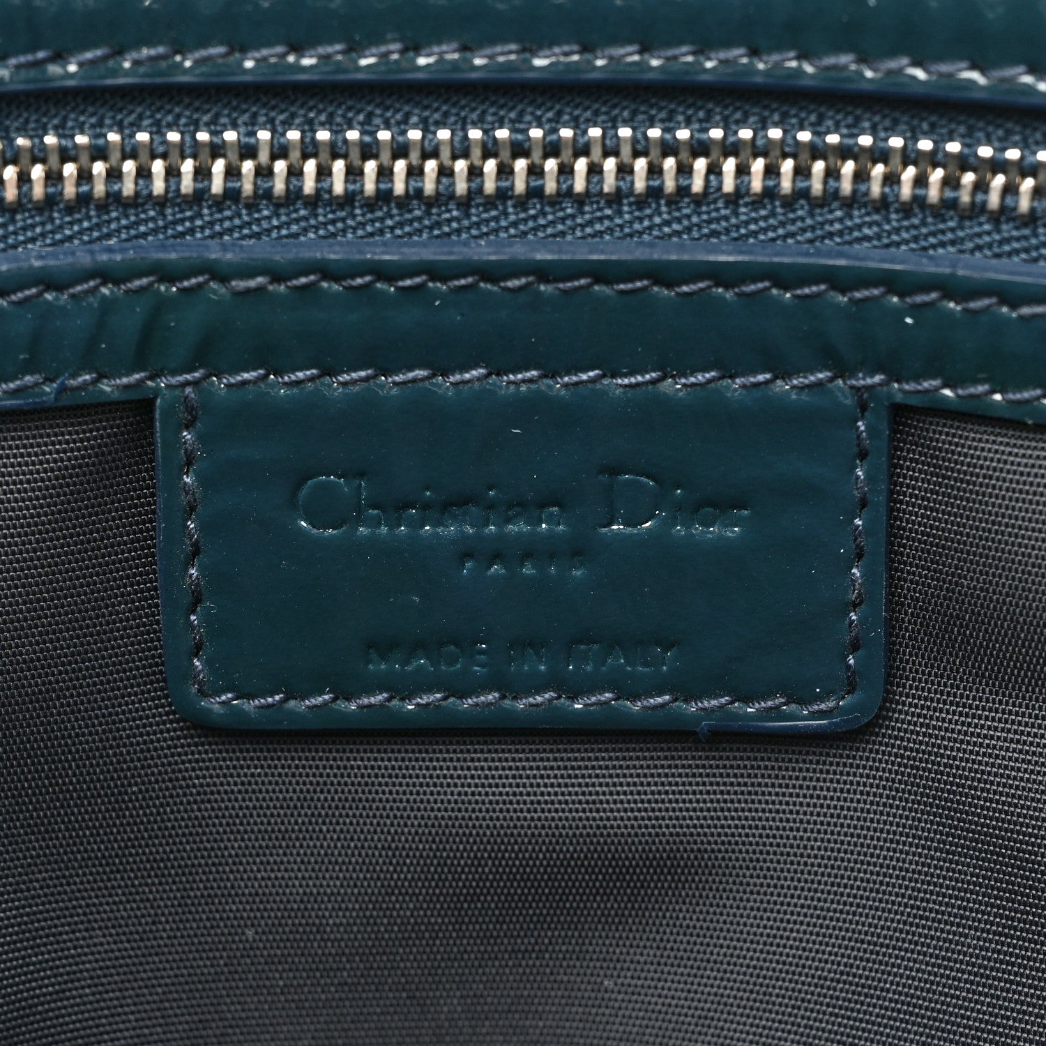 Christian Dior Patent Cannage Large Dior Soft Shopping Tote Turquoise 8 of 17