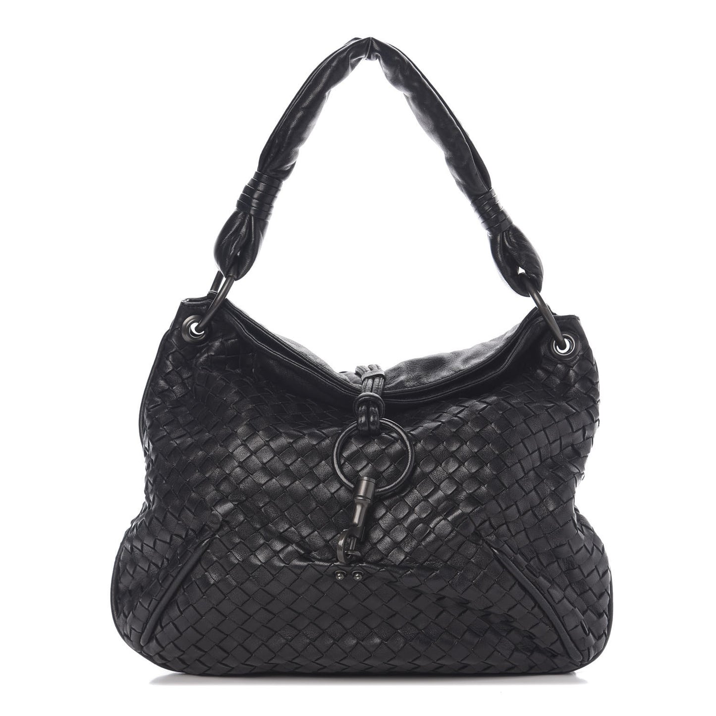 Nappa Intrecciato Hobo Black