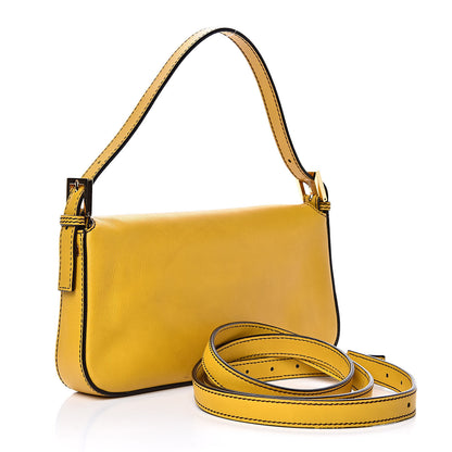 Fendi Vitello Flamingo Enamel Interchangeable Strap Baguette Chantilly Marrone Tobacco 5 of 14