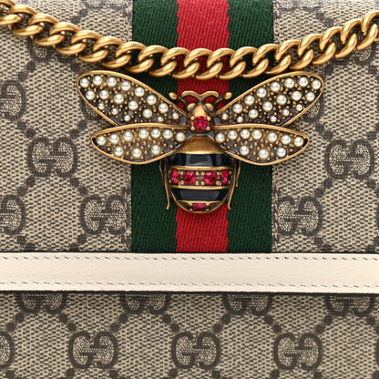 Gucci GG Supreme Monogram Web Queen Margaret Chain Wallet White 7 of 9