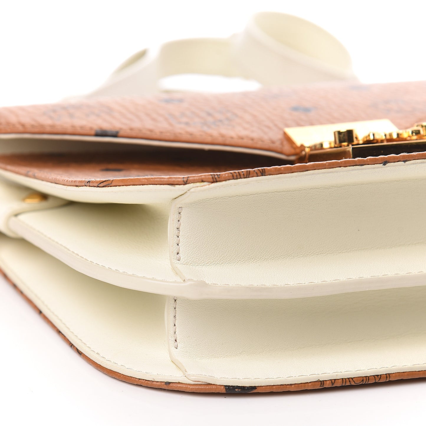 Visetos Calfskin Small Patricia Crossbody Bag Cognac White