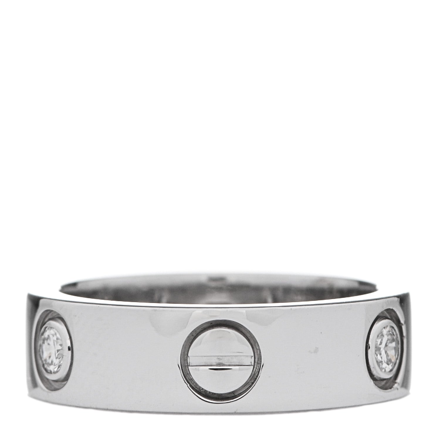 Cartier 18K White Gold 3 Diamond 5.5mm LOVE Ring 51 5.75 3 of 6