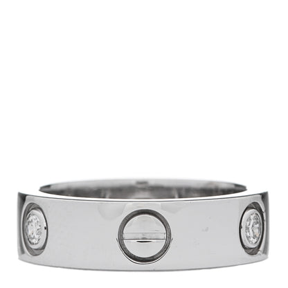 Cartier 18K White Gold 3 Diamond 5.5mm LOVE Ring 51 5.75 3 of 6