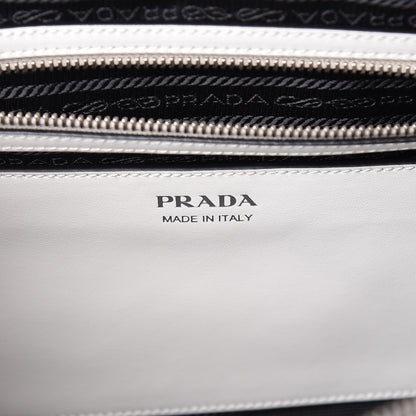Prada City Calfskin Racing Logo Bowler White Black 6 of 9