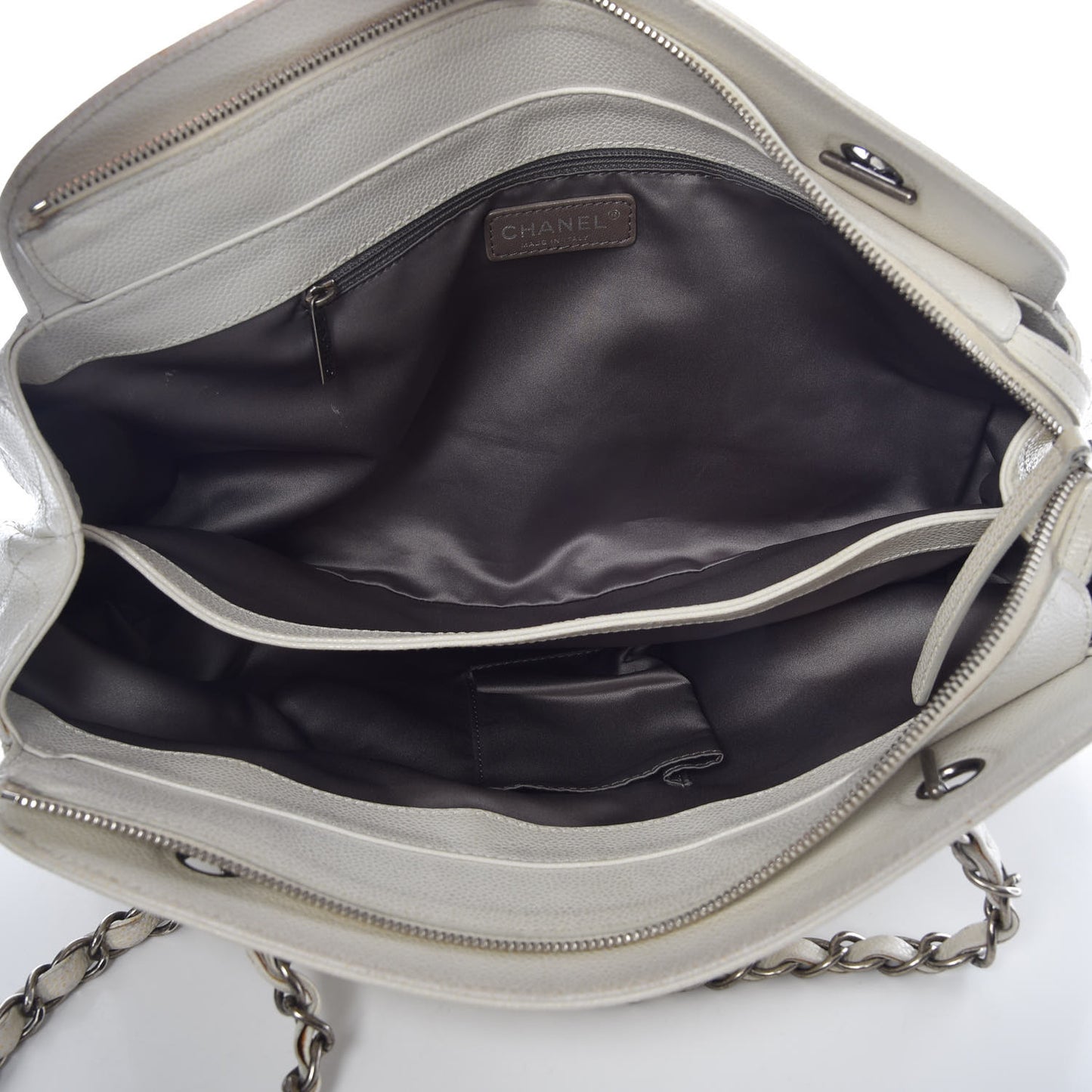 Caviar Quilted Timeless CC Bowler Bag White