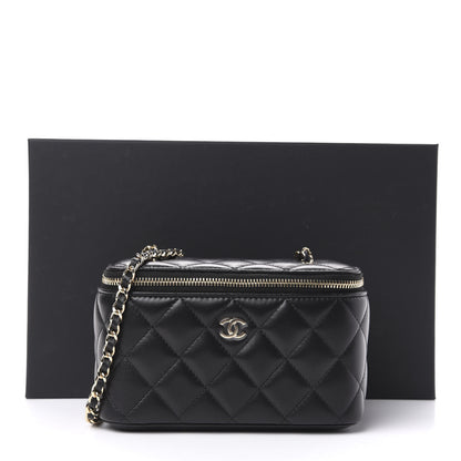Chanel Lambskin Quilted Small Vanity Case With Chain Black 11 of 11
