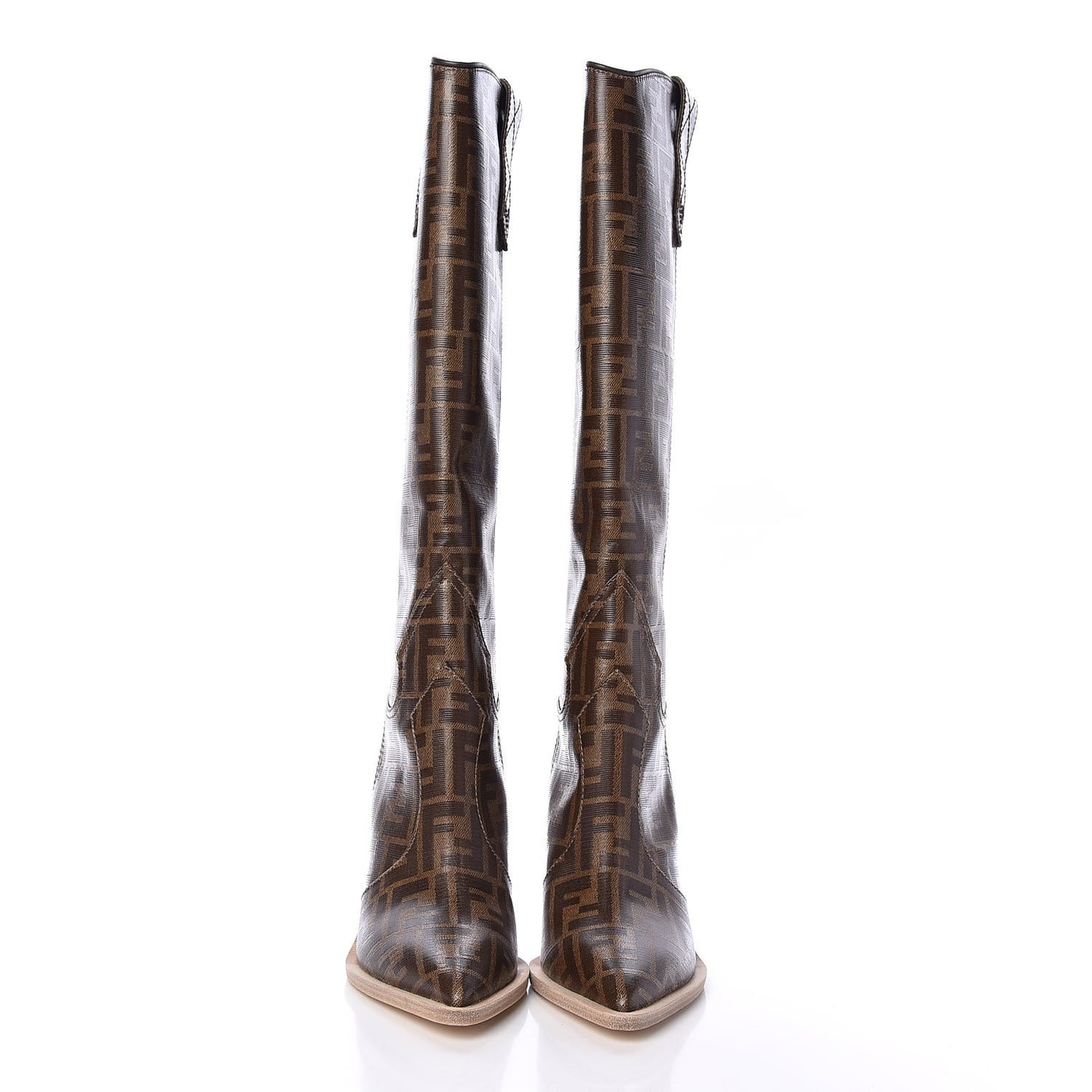 Glazed Fabric FF 1974 Cutwalk Tall Boots 37.5 Mogano Panna