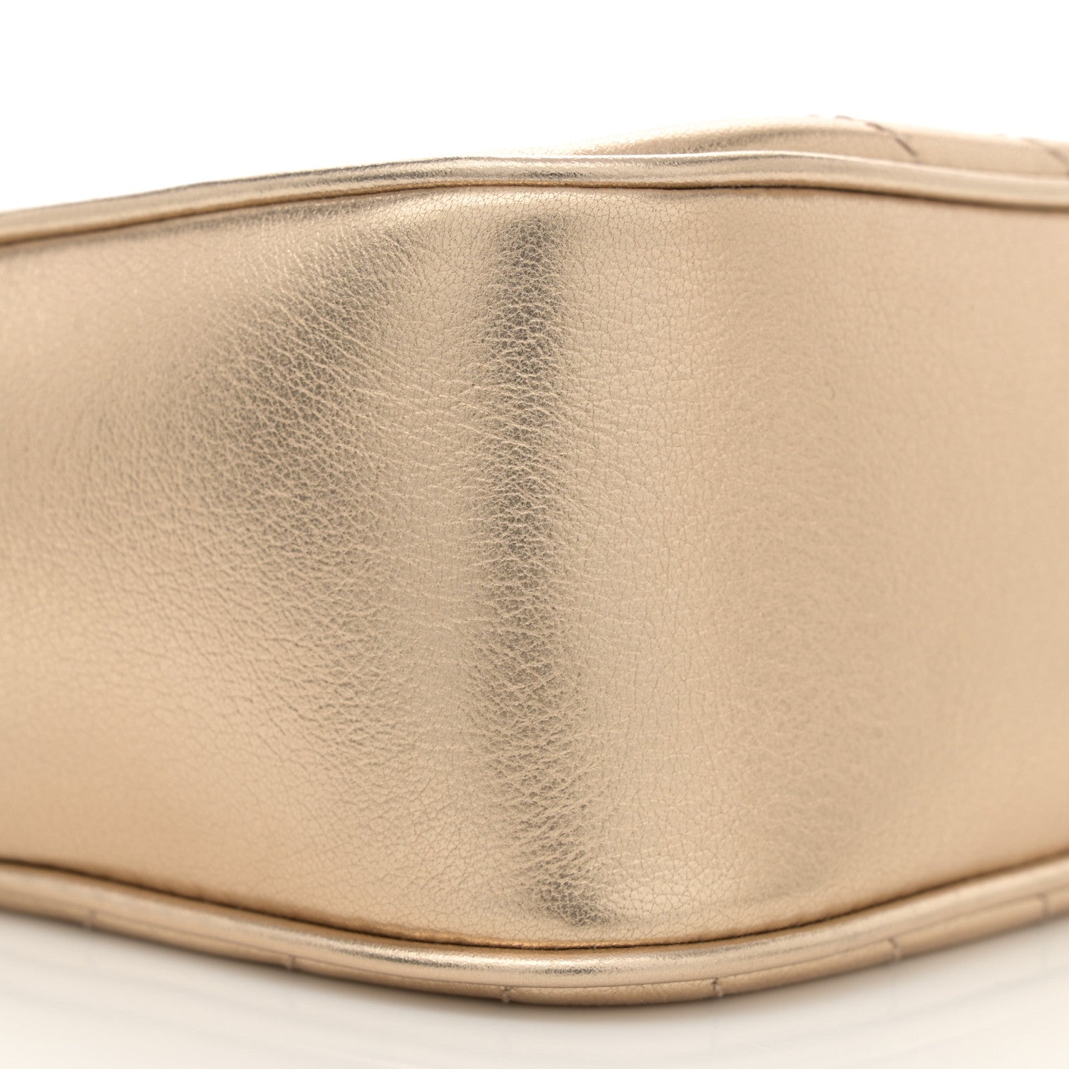 Gucci Metallic Sakai Be Green Calfskin Diagonal Stitched Small Blondie Shoulder Bag Golden Beige 9 of 10
