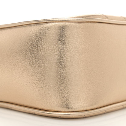 Gucci Metallic Sakai Be Green Calfskin Diagonal Stitched Small Blondie Shoulder Bag Golden Beige 9 of 10