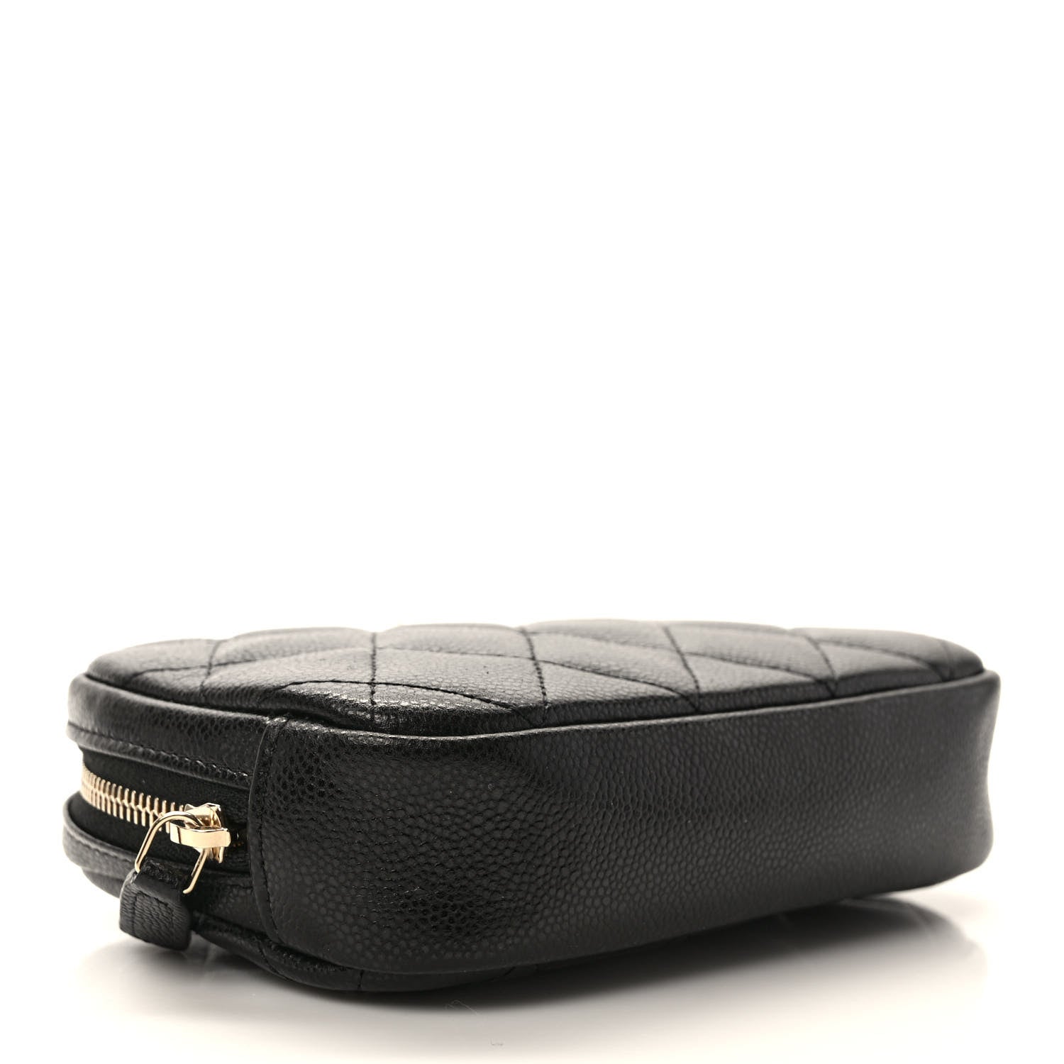 Chanel Caviar Quilted Small Curvy Pouch Cosmetic Case Black 4 of 8