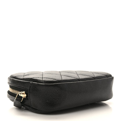 Chanel Caviar Quilted Small Curvy Pouch Cosmetic Case Black 4 of 8