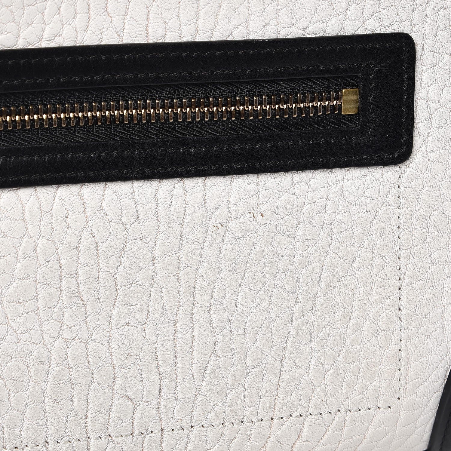 Celine Shrunken Lambskin Micro Bi-Color Luggage Black White 7 of 8