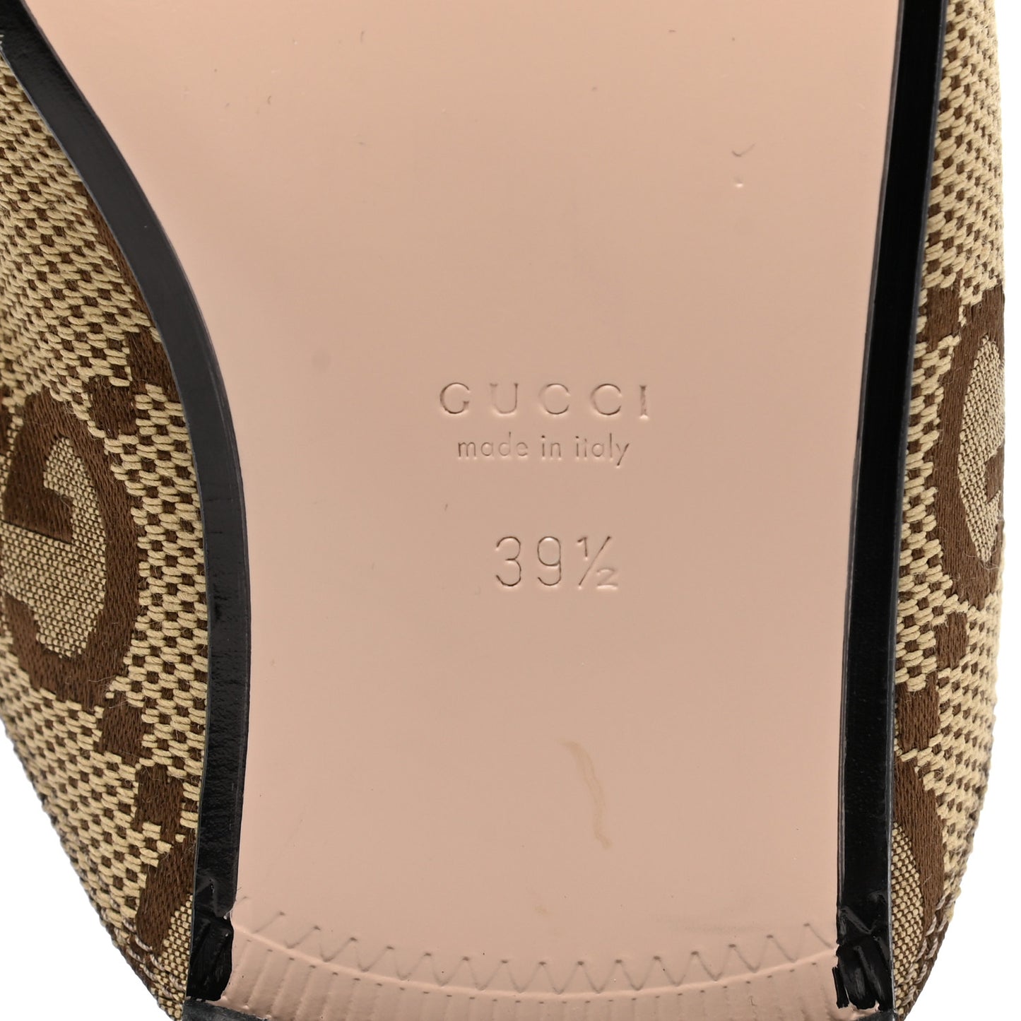 Monogram Jumbo GG Malaga Kid Womens Princetown Slippers 39.5 Camel Ebony New Acero Beige