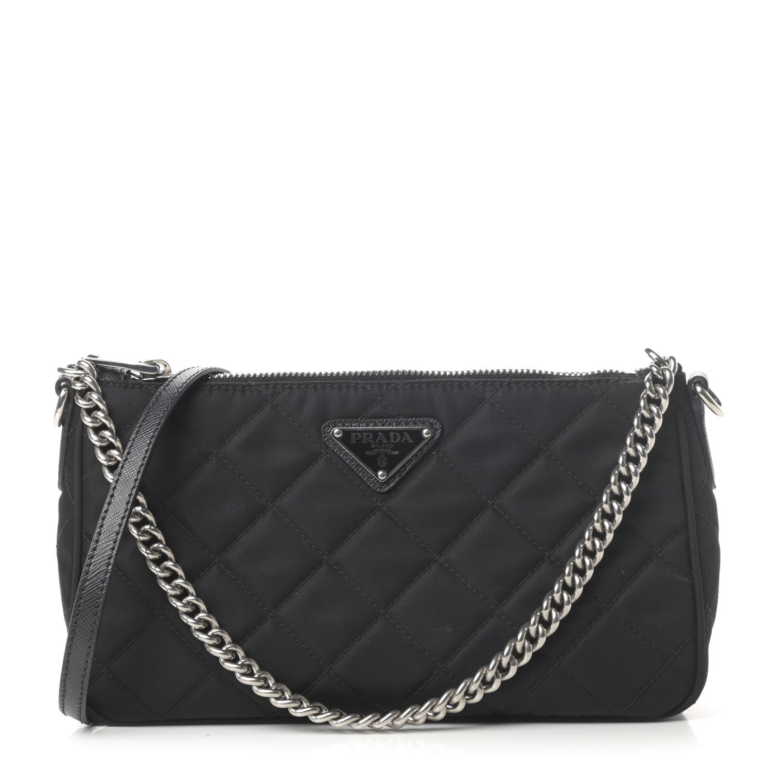 Prada Nylon Tessuto Impuntu Quilted Crossbody Bag Black 1 of 11