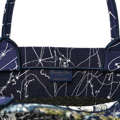 Christian Dior Canvas Embroidered Medium Zodiac Book Tote Blue Multicolor 6 of 10