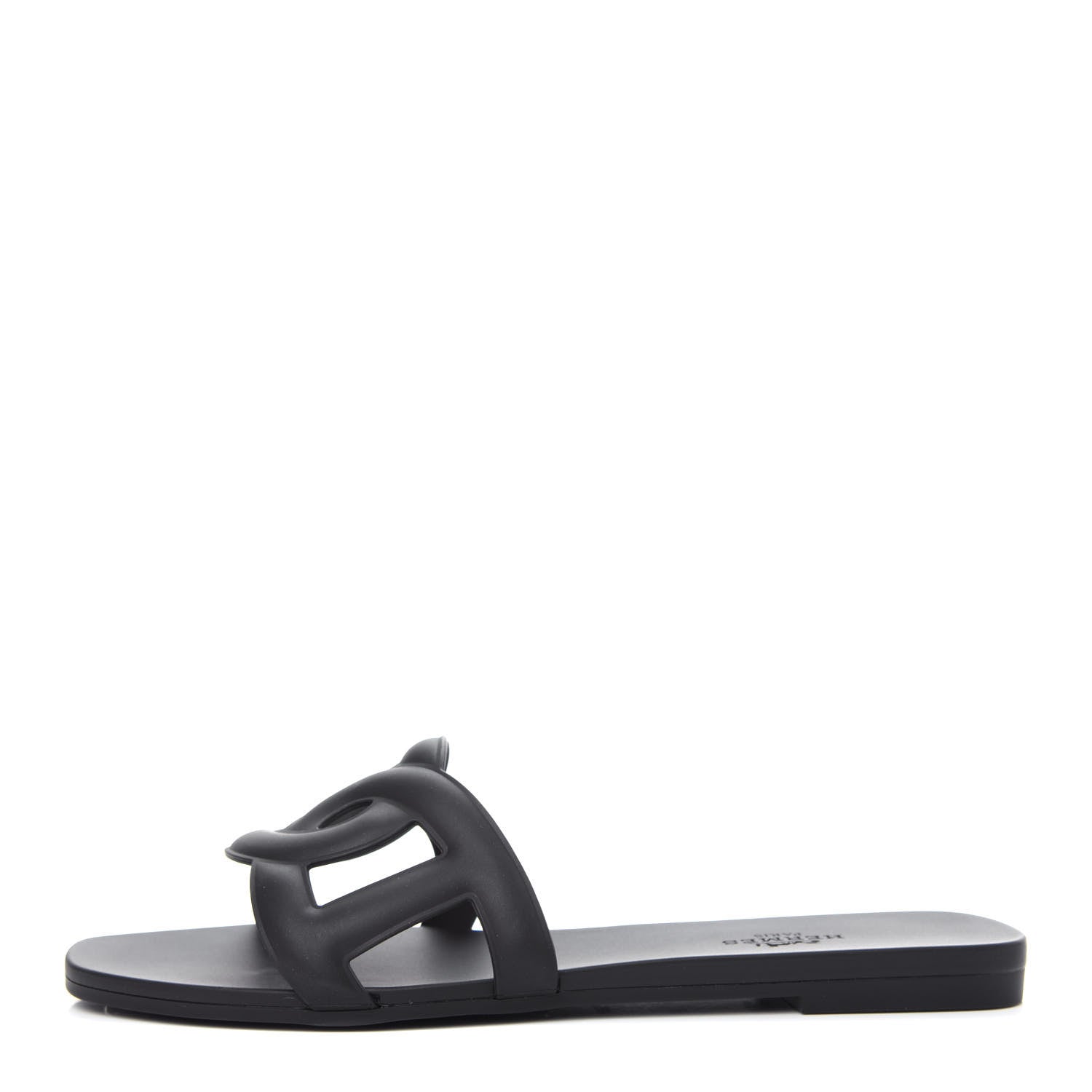 Hermes Rubber Aloha Sandals 36 Black 1 of 11