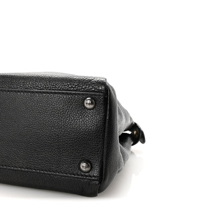Fendi Goatskin Zucca Medium Peekaboo Iconic Satchel Black Tobacco 9 of 9