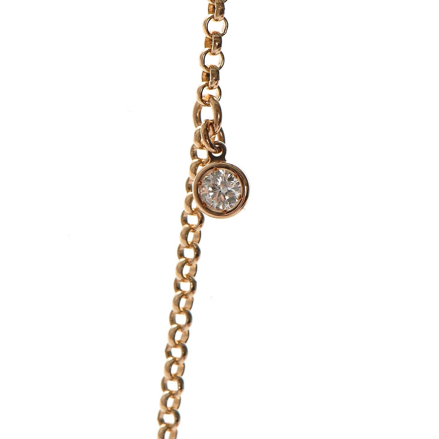 Hermes 18K Rose Gold Diamond Gambade Necklace 5 of 9