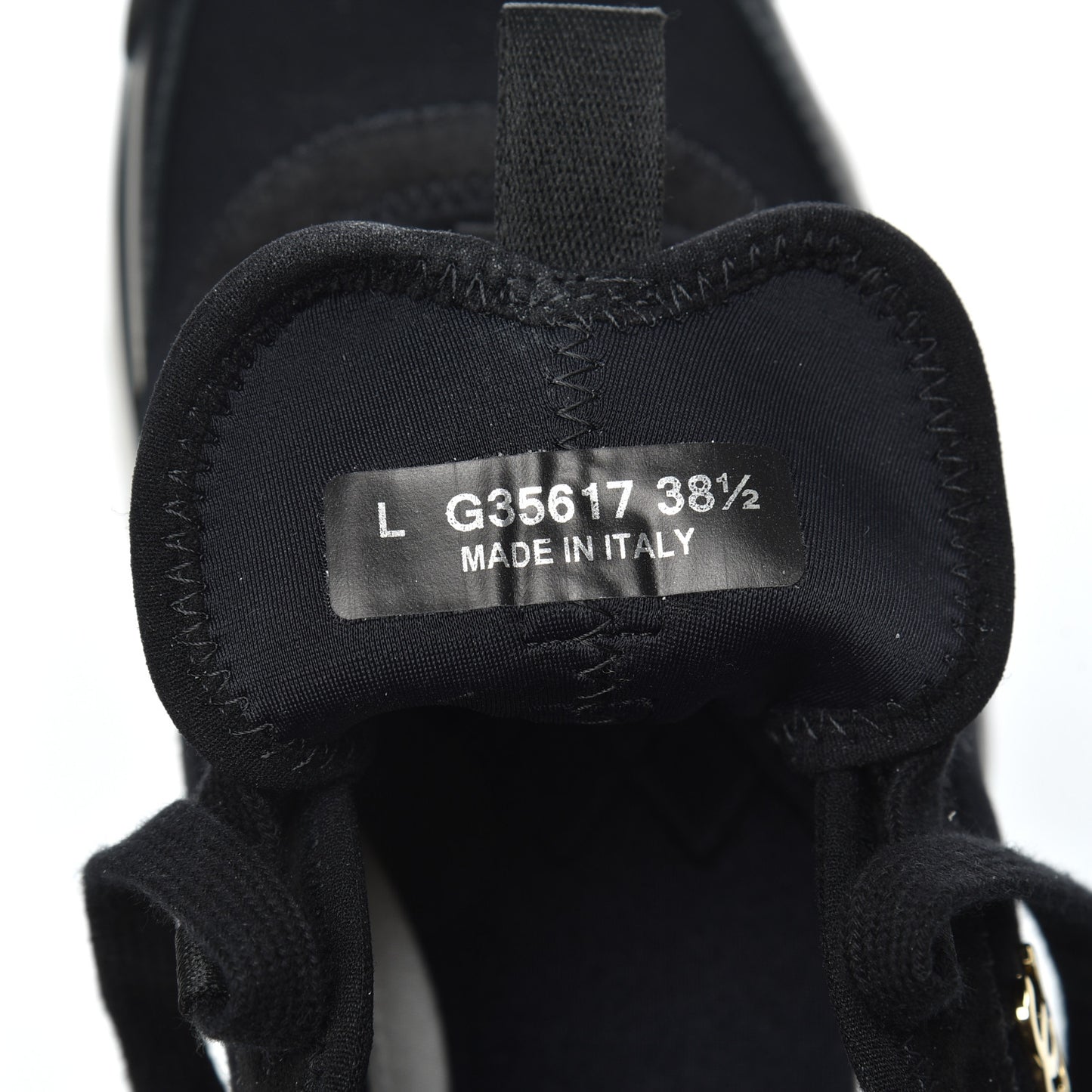 Velvet Calfskin Mixed Fibers CC Sneakers 38.5 Black