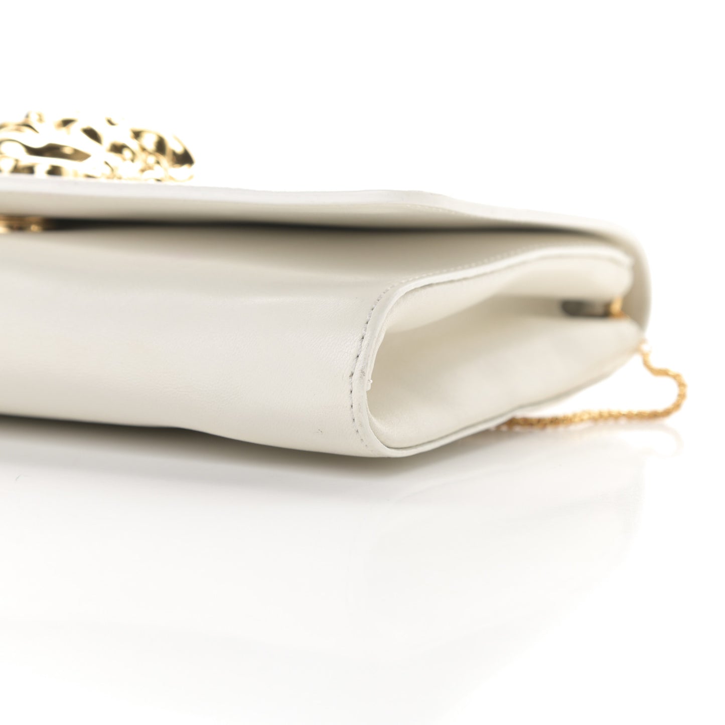 Calfskin Palazzo Chain Evening Bag White