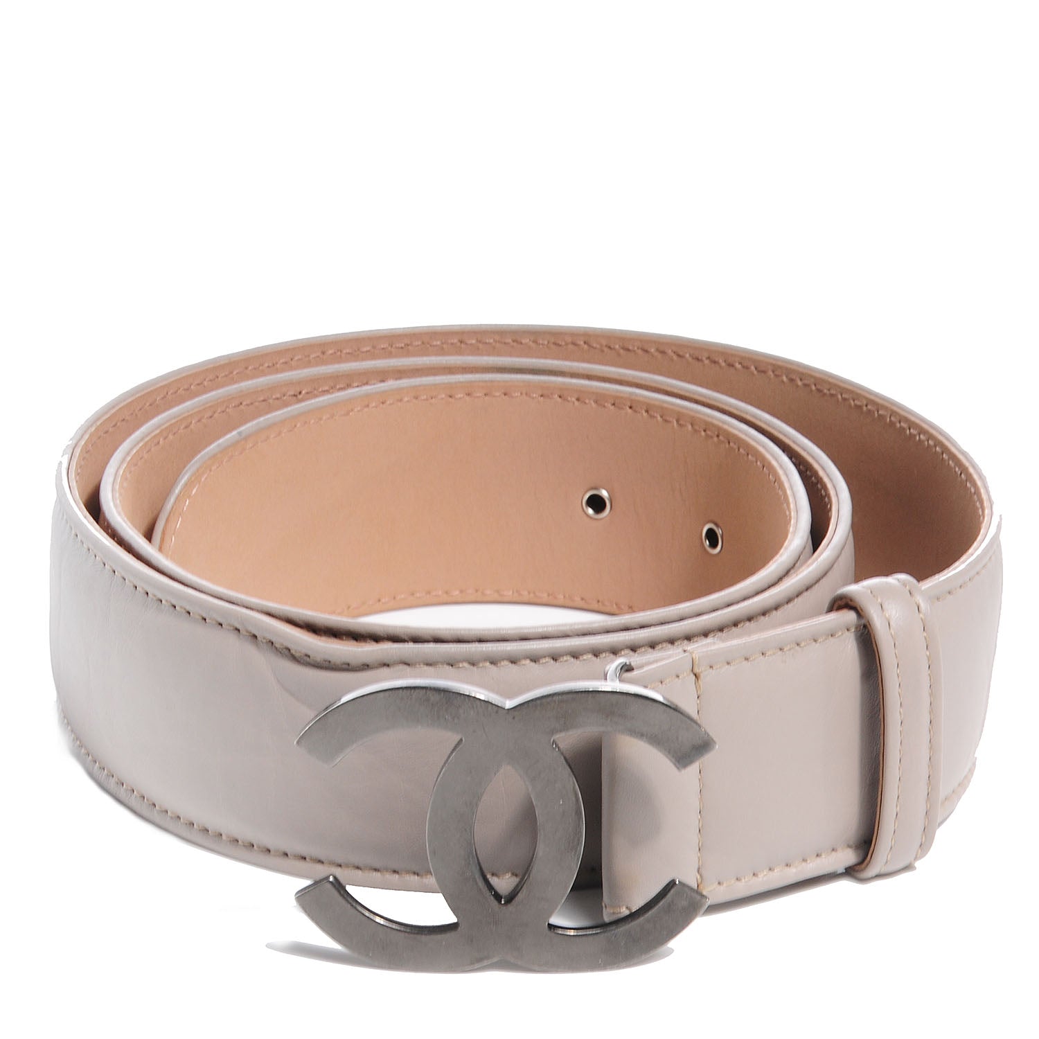 Chanel Leather CC Lucky Symbols Belt 90 36 Beige 1 of 5