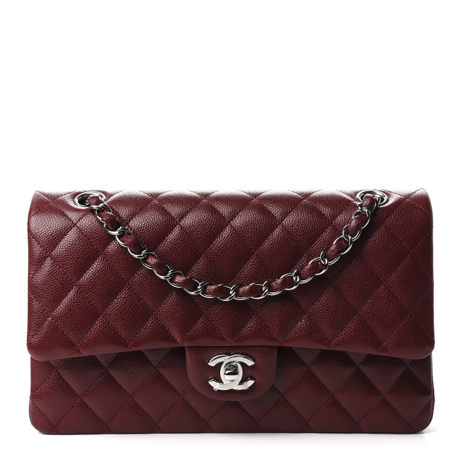 Chanel Caviar Quilted Medium Double Flap Dark Red 1 of 11