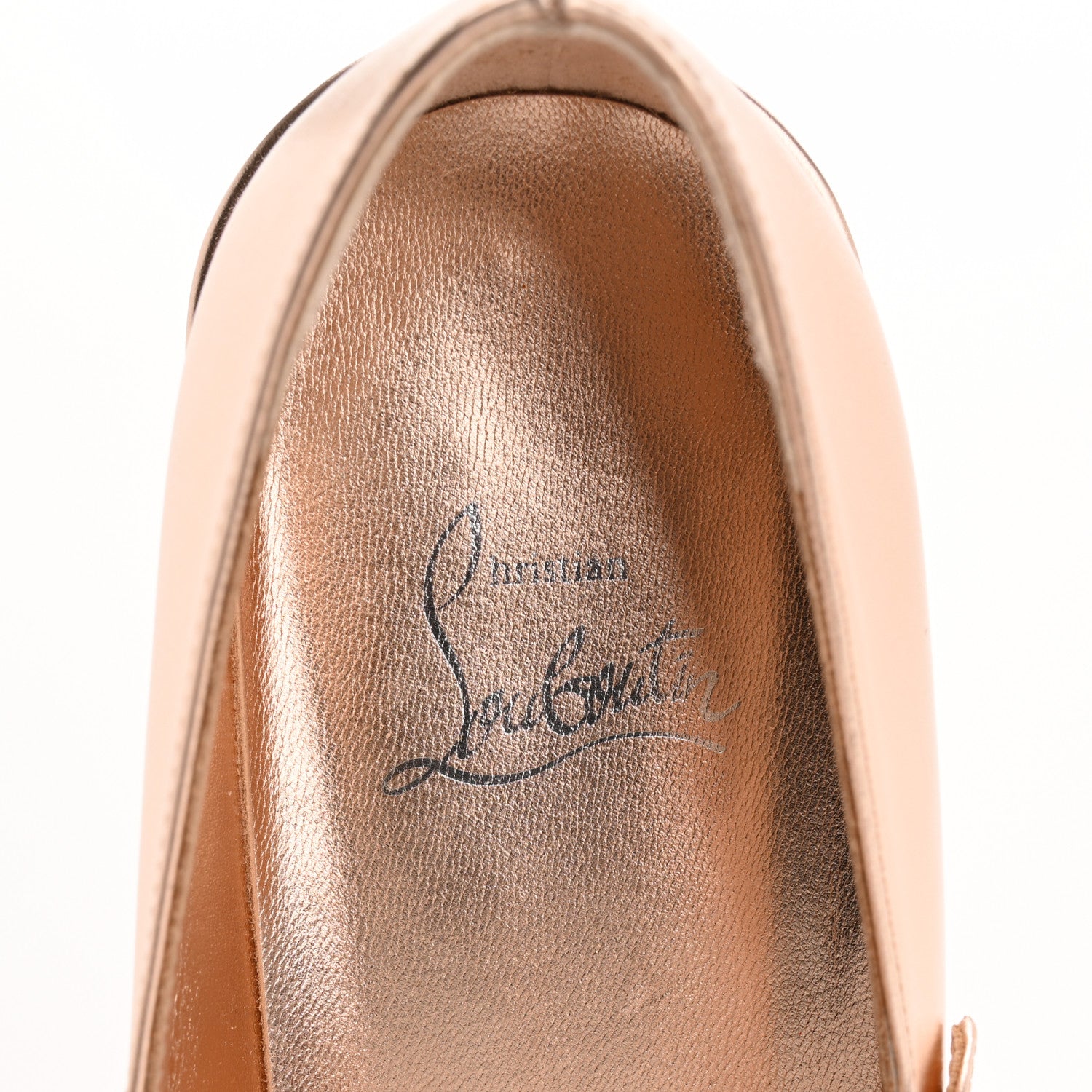 Christian Louboutin Calf Laminato Satin Sweet Jane Flats 39 Leche 7 of 12