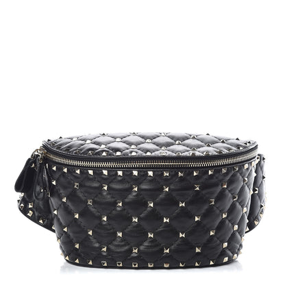 Valentino Garavani Lambskin Rockstud Spike Belt Bag 75 Black 1 of 9