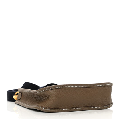 Hermes Taurillon Clemence Amazone Evelyne TPM Etoupe Bleu Indigo 4 of 11