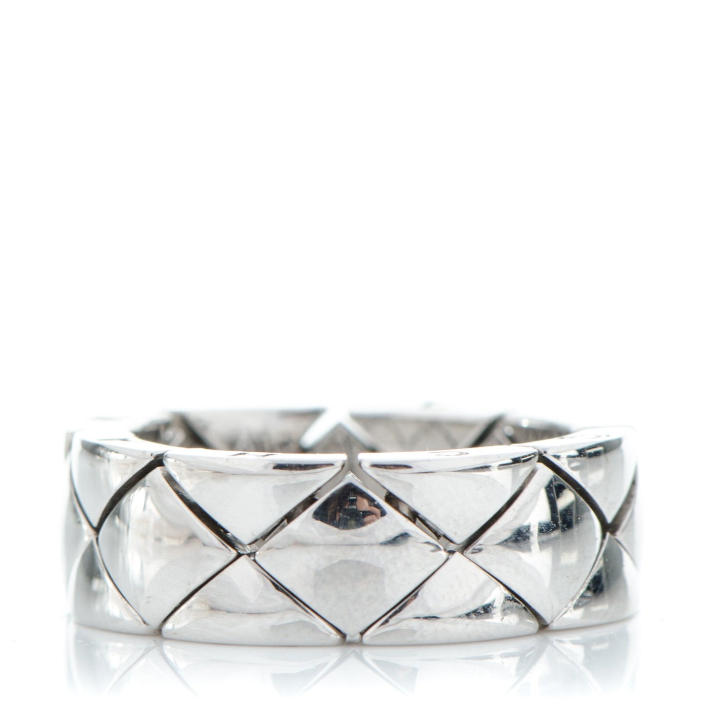 18K White Matelasse Ring 6