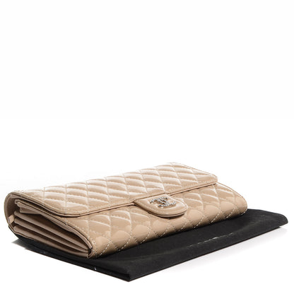 Chanel Patent Quilted Brilliant East West Clutch with Chain Beige 4 of 7