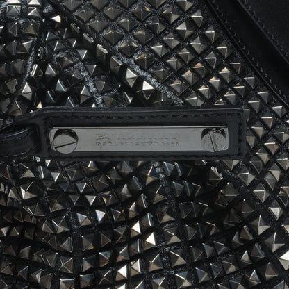 Burberry Prorsum Calfskin Studded Knight Satchel Black 5 of 9