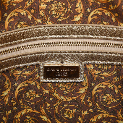 Versace Metallic Nappa Barocco Quilted Vanitas Tote Gold 6 of 10