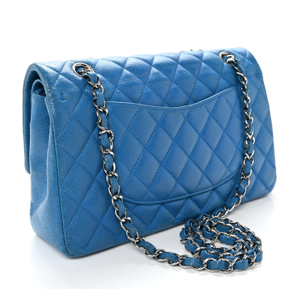Chanel Iridescent Caviar Quilted Medium Double Flap Blue 3 of 11