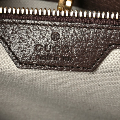 Gucci Monogram Jumbo GG Textured Dollar Calfskin Web Tote Bag Camel Ebony New Acero 6 of 9
