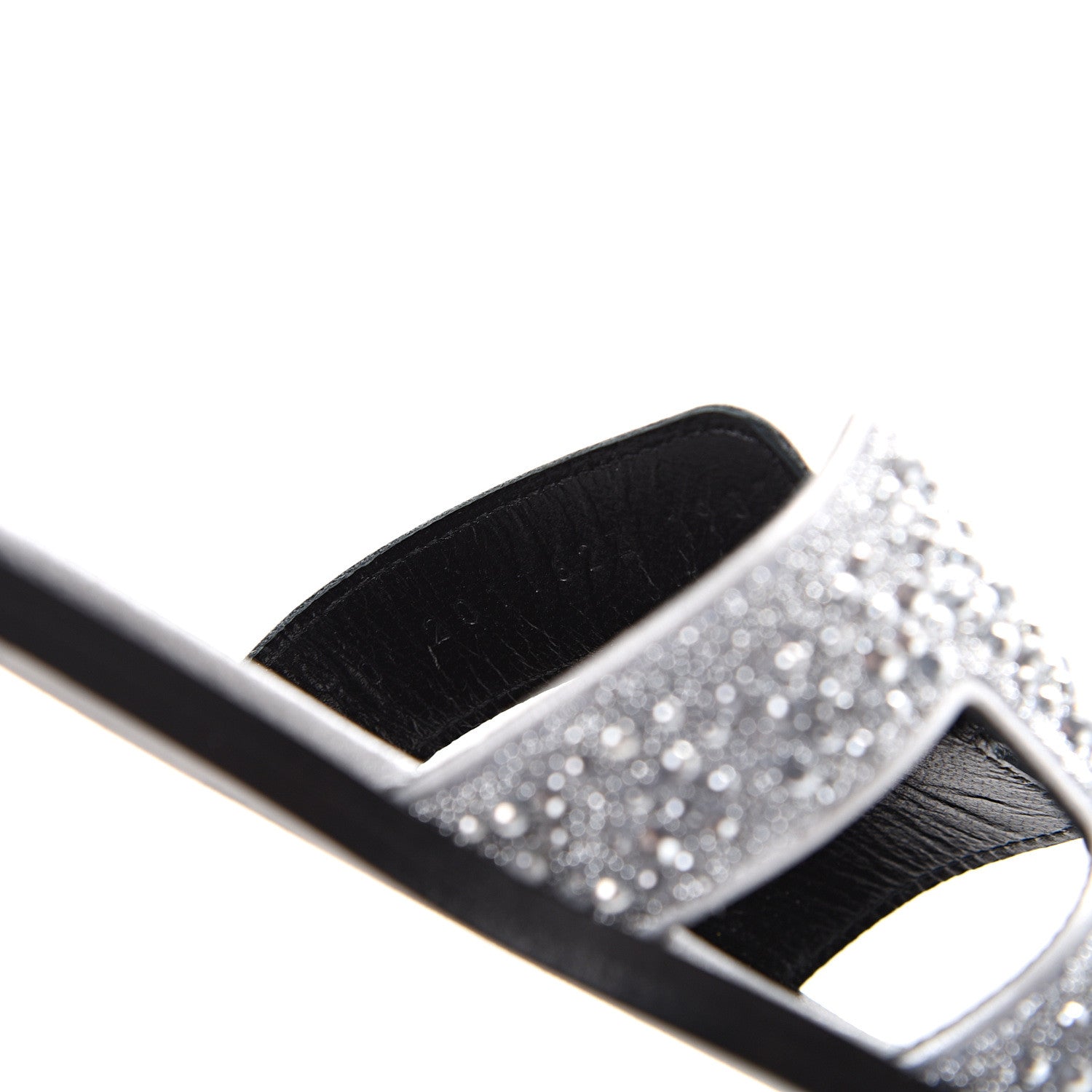 Hermes Suede Goatskin Crystal Oran Sandals 36 Gris Argente 7 of 12