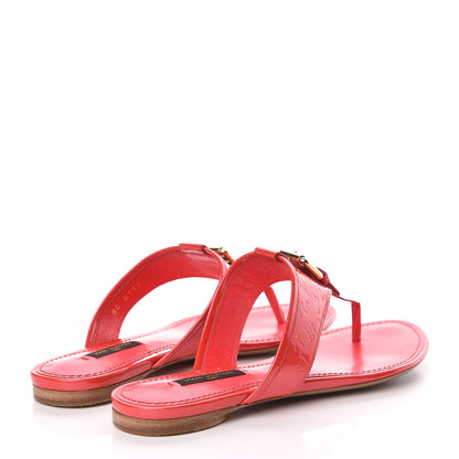 Louis Vuitton Vernis Pantheon Flat Thong Sandals 37 Grenadine 4 of 9