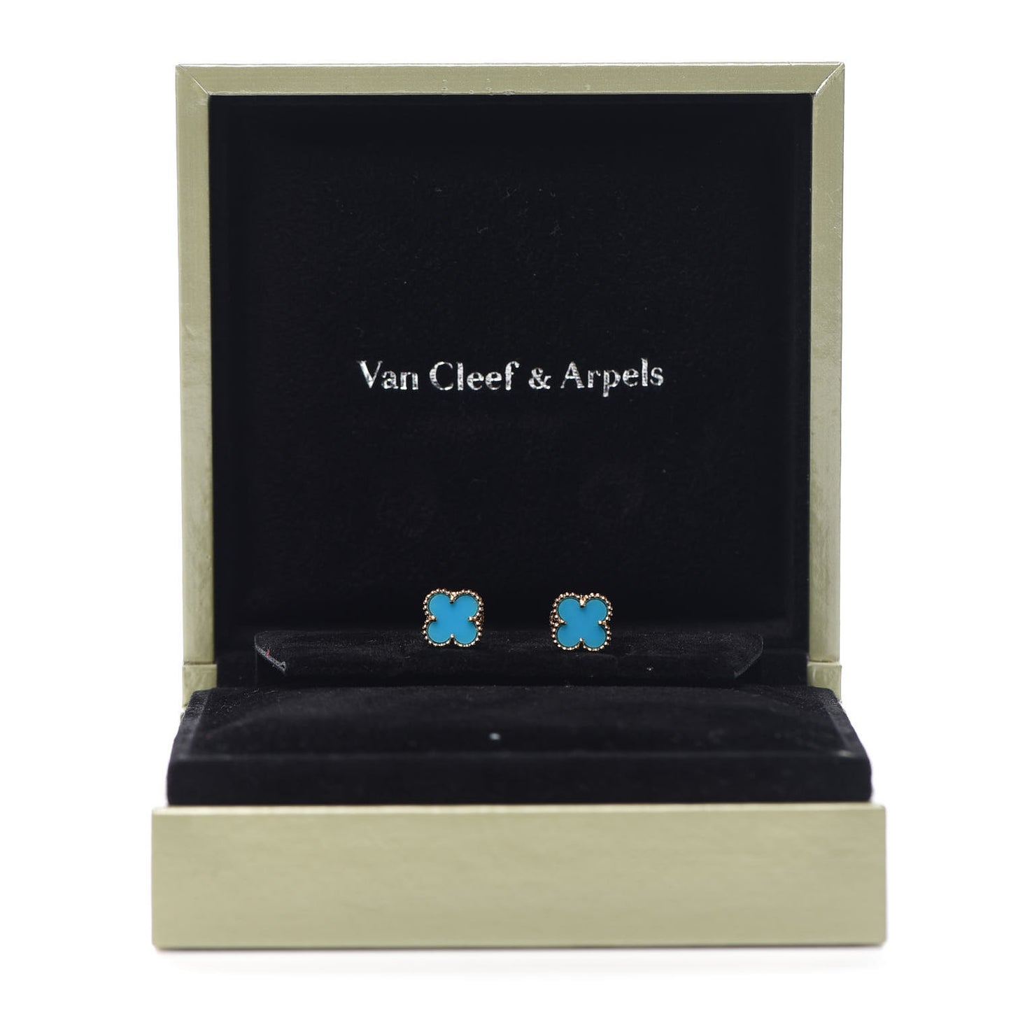 18K Yellow Gold Turquoise Sweet Alhambra Earrings