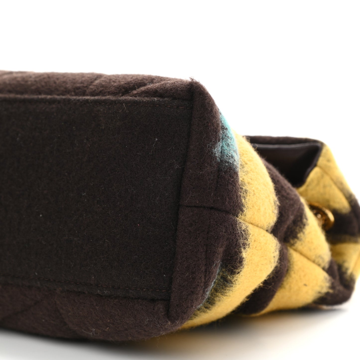 Tie Dye Wool Quilted Small Loulou Puffer Monogram Chain Satchel Yellow Pacific Blue Dark Pecan
