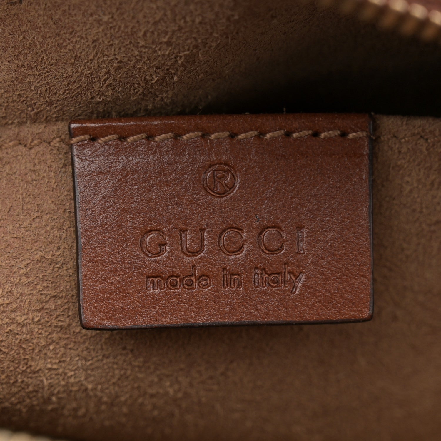 Gucci GG Supreme Monogram Cuoio Toscano Mini Chain Shoulder Bag Beige Ebony Cuir 6 of 11